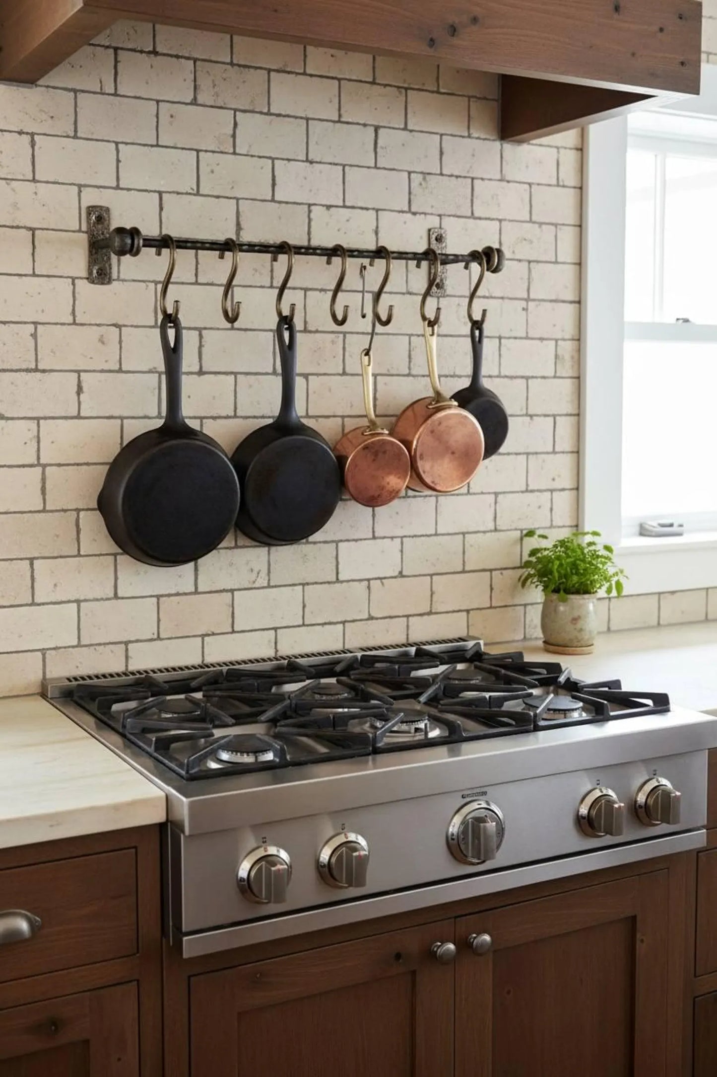 Hand-Forged Kitchen Rack — Rustic Iron Wall Organizer with Hooks