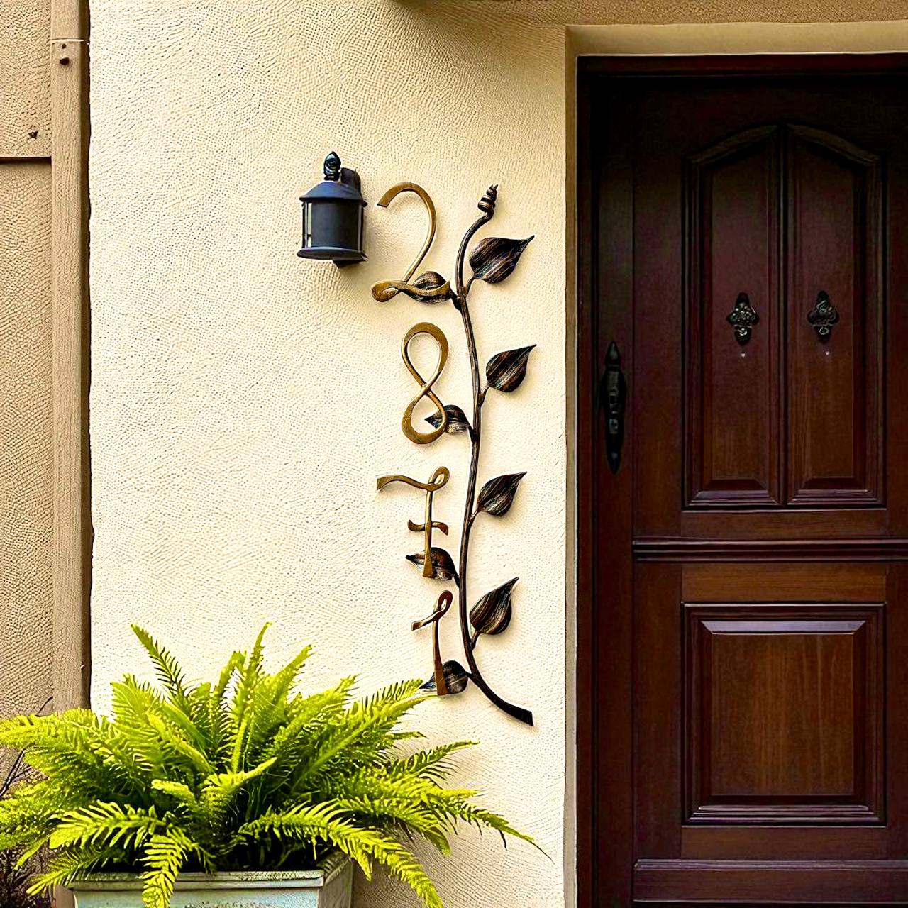 Rustic Vertical Forged Address Sign,Farmhouse Metal House Number 35–39",Iron Wall Art Plaque