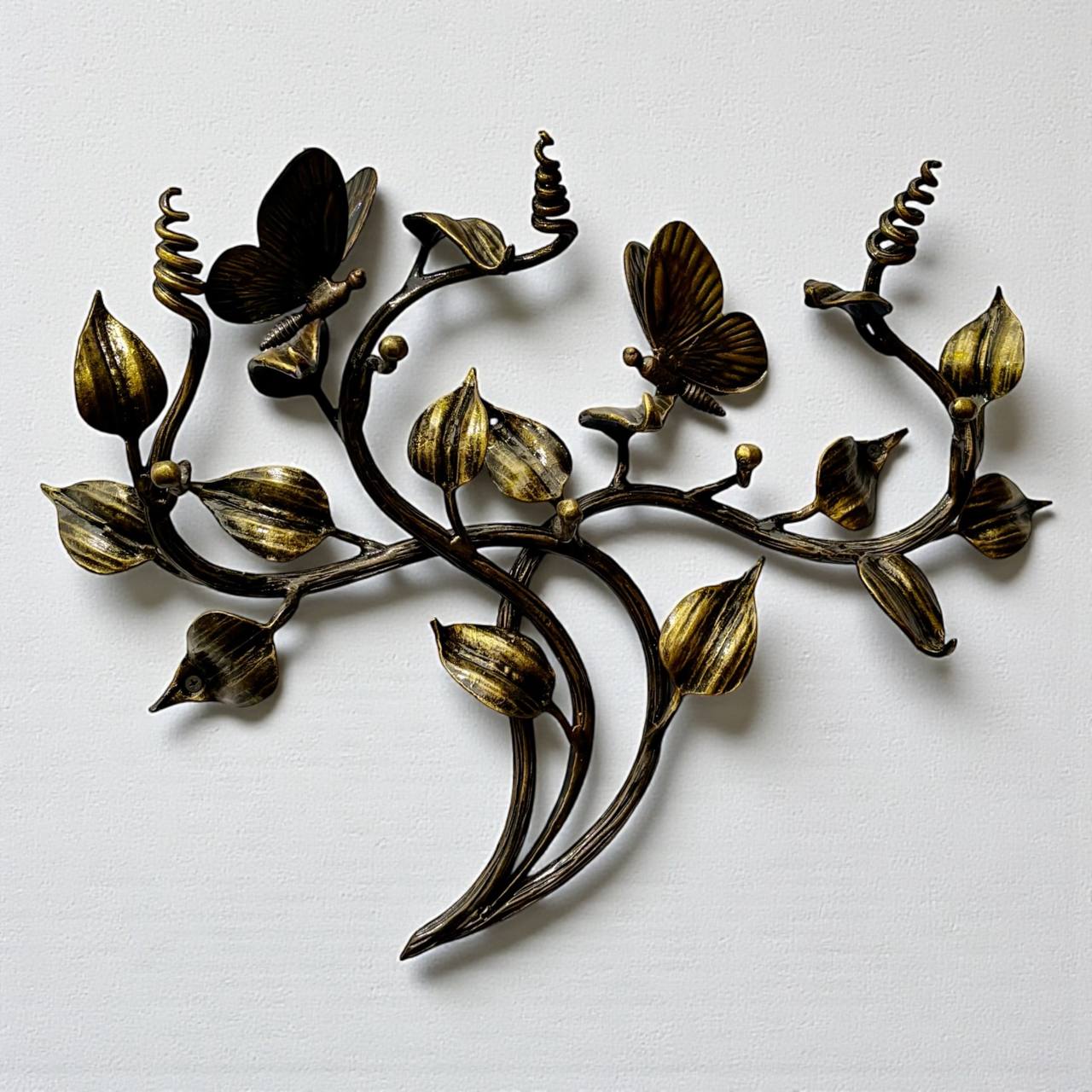 Christmas Gift ,Hand-Forged Butterfly Wall Art,Unique Metal Branch Hook Rack,Nature Inspired Sculpture,Holiday Gift for Mom,Home Decor