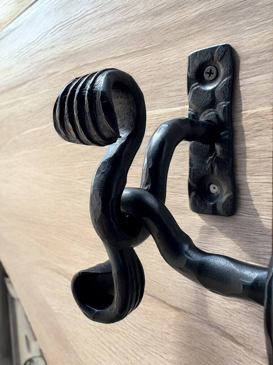 Wrought iron rack for cast iron pots and pans, premium handmade wall organizer for pots