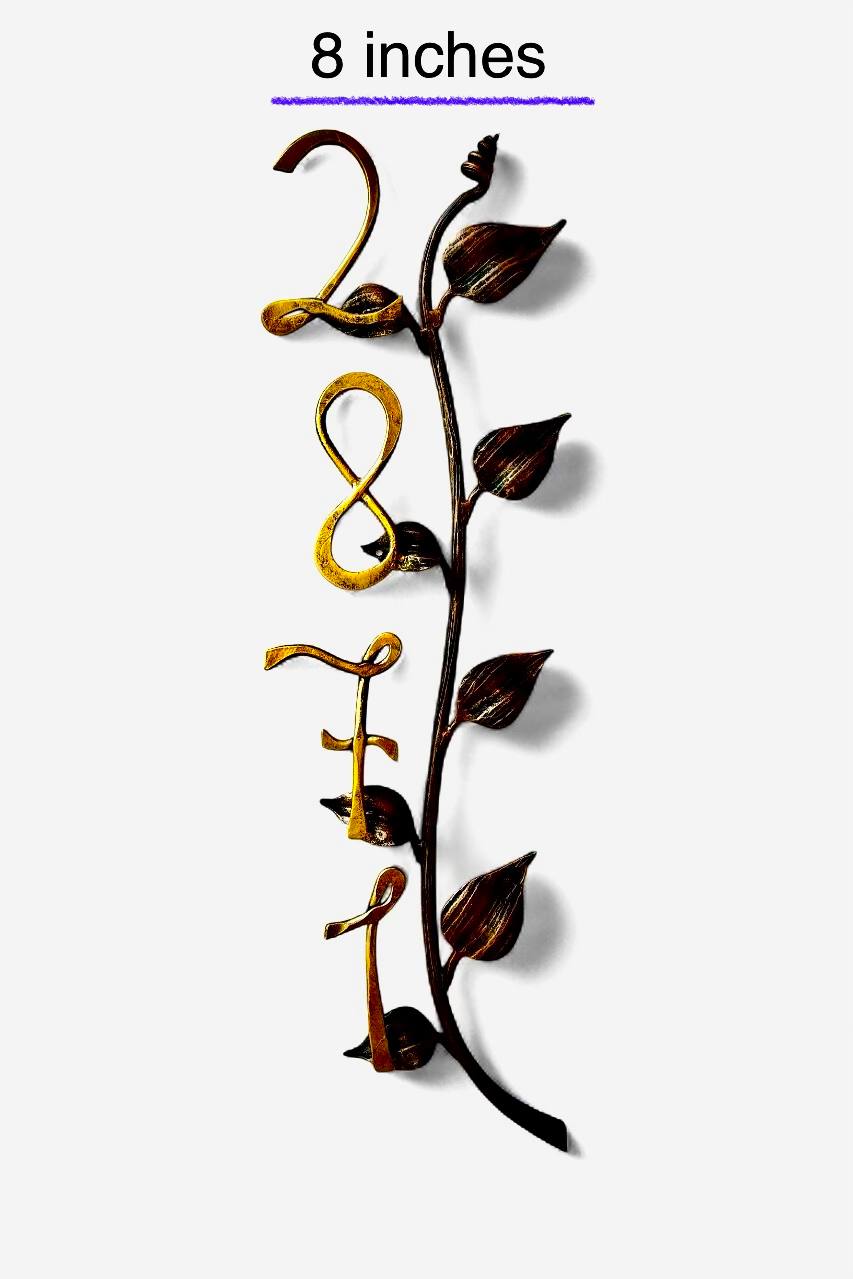 Rustic Vertical Forged Address Sign,Farmhouse Metal House Number 35–39",Iron Wall Art Plaque