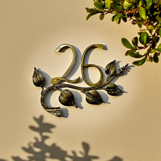 Rustic Forged House Numbers,Cottage Style Metal Address Sign,Handcrafted Outdoor Home Plaque,Farmhouse Decor