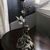 Hand-Forged Iron Rose with Heart Base вЂ“ A Symbol of Eternal Love