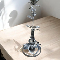 Hand-Forged Iron Rose with Heart Base вЂ“ A Symbol of Eternal Love