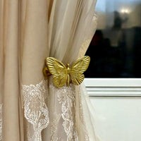 Handmade metal curtain ties, wall-mounted curtain ties, curtain holder - elegant and charming design, butterfly-shaped curtain hooks