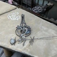 Hand-Forged Iron Rose with Heart Base вЂ“ A Symbol of Eternal Love