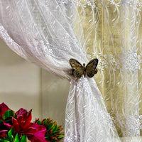 Handmade metal curtain ties, wall-mounted curtain ties, curtain holder - elegant and charming design, butterfly-shaped curtain hooks