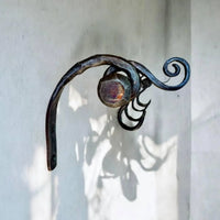 Hand Forged Iron Pot Rack: Rustic Kitchen Utensil Rail
