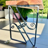 Hand Forged Industrial Metal Bench Legs: Heavy Duty Wrought Iron Furniture Base