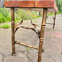 Hand Forged Wrought Iron Bench Legs: Bamboo Style, Rustic Frame