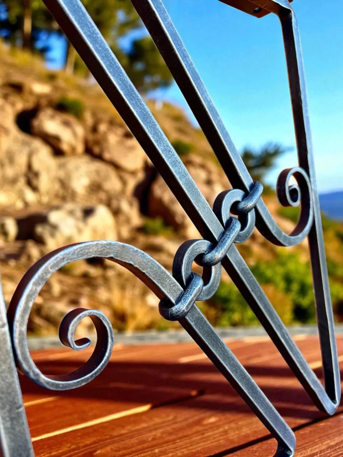 Hand Forged Industrial Metal Bench Legs: Heavy Duty Wrought Iron Furniture Base