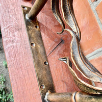 Hand Forged Wrought Iron Bench Legs: Bamboo Style, Rustic Frame