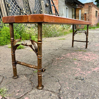 Hand Forged Wrought Iron Bench Legs: Bamboo Style, Rustic Frame