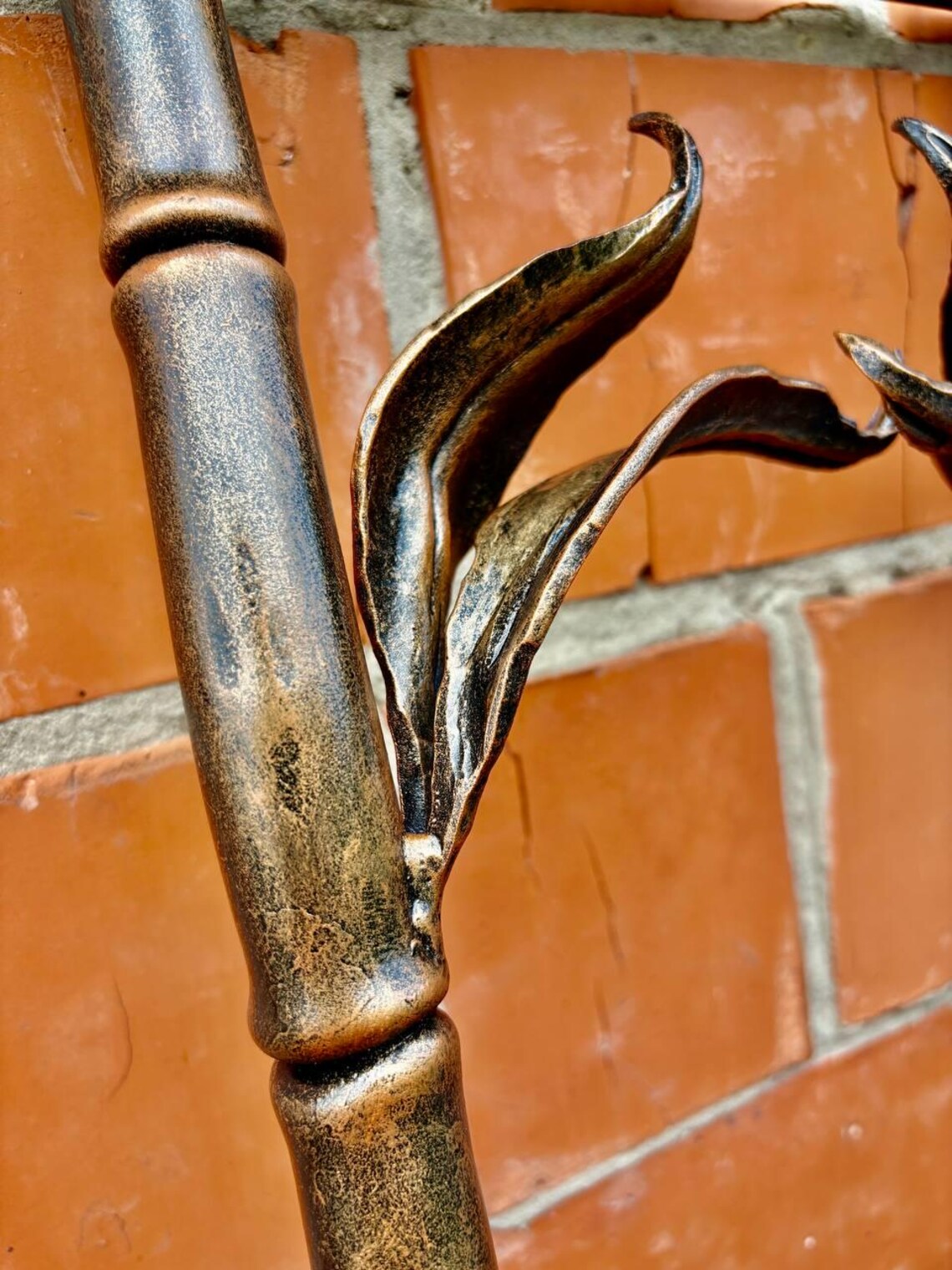 Hand Forged Wrought Iron Bench Legs: Bamboo Style, Rustic Frame