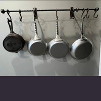 Hand-Forged Kitchen Rack — Rustic Iron Wall Organizer with Hooks