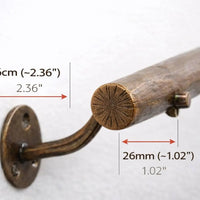 Hand Forged Steel Stair Handrail, Rustic Metal Wall Mount Railings for Indoor and Outdoor Use