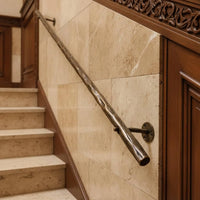 Hand Forged Steel Stair Handrail, Rustic Metal Wall Mount Railings for Indoor and Outdoor Use