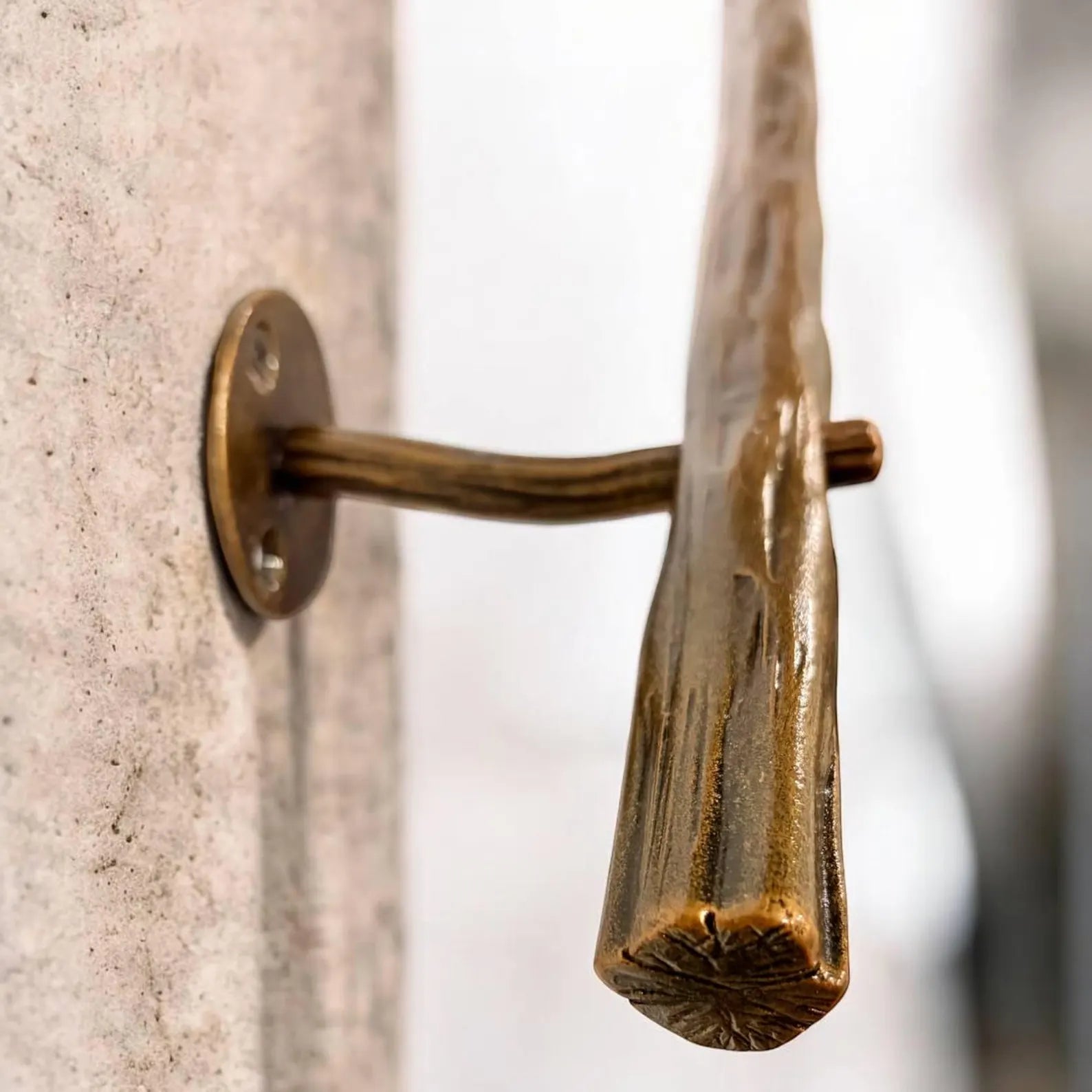 Hand Forged Steel Stair Handrail, Rustic Metal Wall Mount Railings for Indoor and Outdoor Use