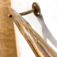 Hand Forged Steel Stair Handrail, Rustic Metal Wall Mount Railings for Indoor and Outdoor Use