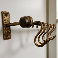 Hand-Forged Kitchen Rack — Rustic Iron Wall Organizer with Hooks