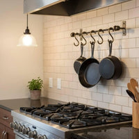 Hand-Forged Kitchen Rack — Rustic Iron Wall Organizer with Hooks