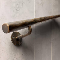 Hand Forged Steel Handrail | Modern Wall Mounted Stair Handrail | Artisan Textured Metal Handrail | Custom Indoor & Outdoor Stair Railing
