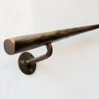 Hand Forged Steel Handrail | Modern Wall Mounted Stair Handrail | Artisan Textured Metal Handrail | Custom Indoor & Outdoor Stair Railing