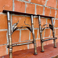 Hand Forged Wrought Iron Bench Legs: Bamboo Style, Rustic Frame