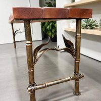 Hand Forged Wrought Iron Bench Legs: Bamboo Style, Rustic Frame