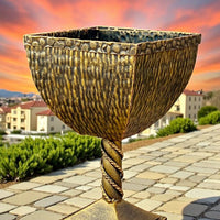 Wrought iron trash can,handmade metal trash can,modern trash can,outdoor, garden or interior decoration,outdoor trash can,gift,medieval styl