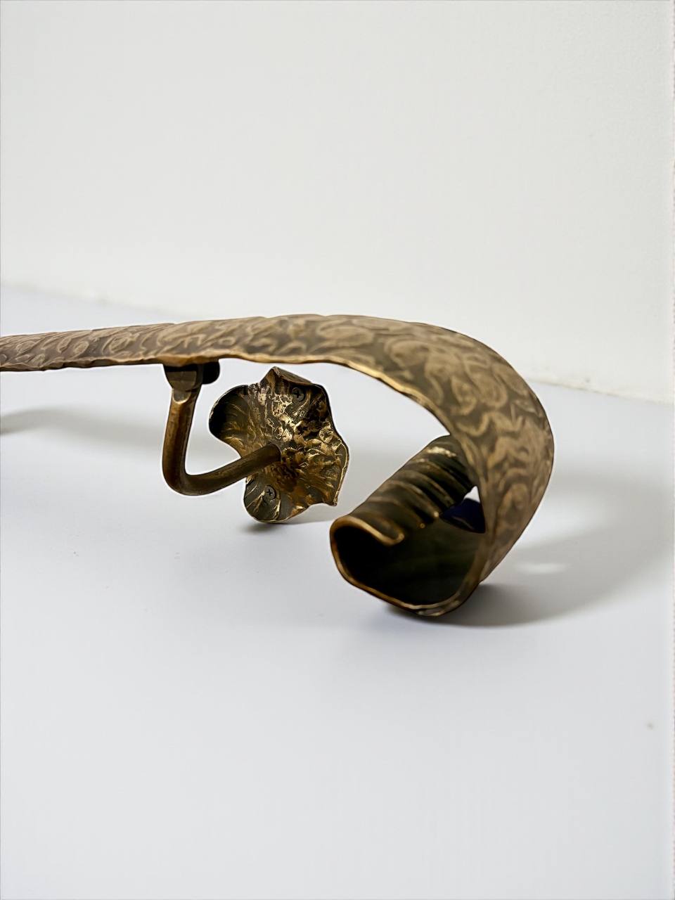 Luxury Forged Iron Stair Handrail with Swivel Brackets,Custom Length 16”–79”, 2” Wide Steel Rail,Safety Wall Railing,Indoor Outdoor,Black Bronze Gold Patina