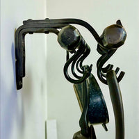 Forged Wall-Mounted Kitchen Rail in Amish & Farmhouse Style,Rustic Double Iron Pipe Ø22 mm,Hand-Forged Country Kitchen Decor