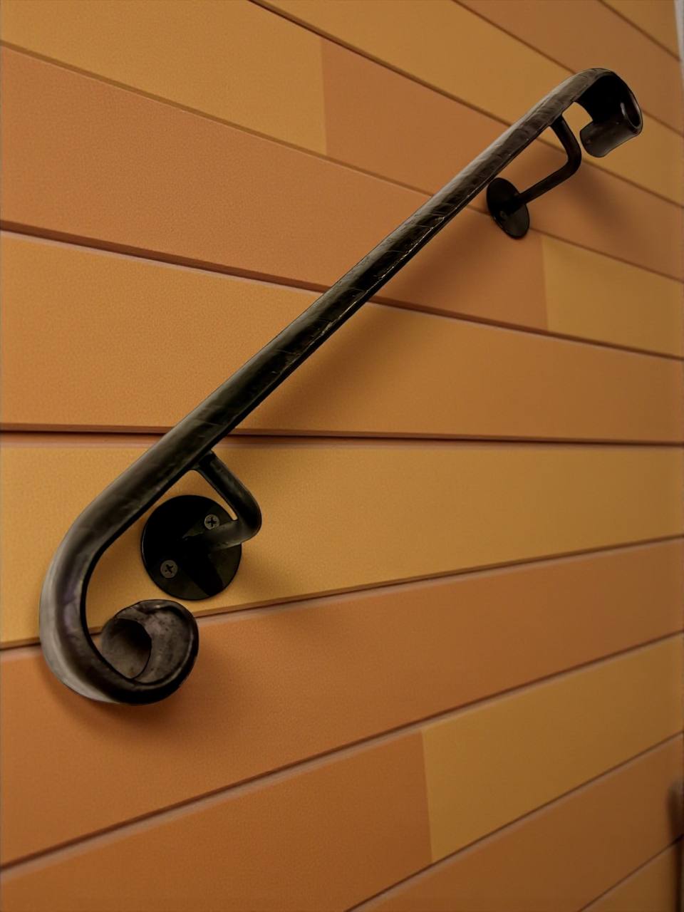 Forged Stair Handrail,Handmade Steel Wall Rail,Heavy-Duty Forged Handrail,Premium Wall-Mounted Railing,Classic Design,Custom Lengths