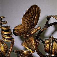 Christmas Gift ,Hand-Forged Butterfly Wall Art,Unique Metal Branch Hook Rack,Nature Inspired Sculpture,Holiday Gift for Mom,Home Decor