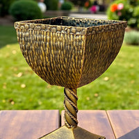 Wrought iron trash can,handmade metal trash can,modern trash can,outdoor, garden or interior decoration,outdoor trash can,gift,medieval styl