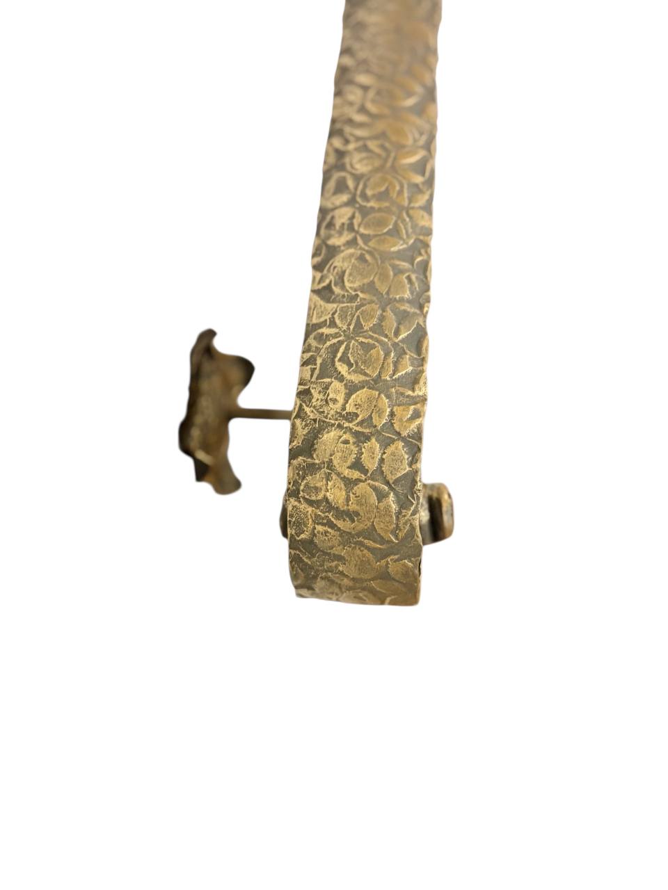 Luxury Forged Iron Stair Handrail with Swivel Brackets,Custom Length 16”–79”, 2” Wide Steel Rail,Safety Wall Railing,Indoor Outdoor,Black Bronze Gold Patina