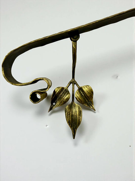 Outdoor Forged Metal Handrail — Hand-Forged Wall Railing for Porch,Entryway & Terrace,Bronze, Gold or Silver Patina,Weatherproof Artistic Stair Rail