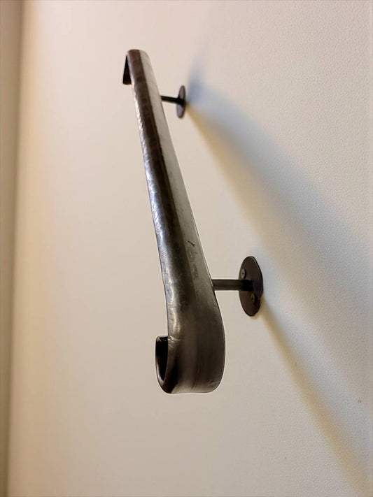 Forged Stair Handrail,Handmade Steel Wall Rail,Heavy-Duty Forged Handrail,Premium Wall-Mounted Railing,Classic Design,Custom Lengths