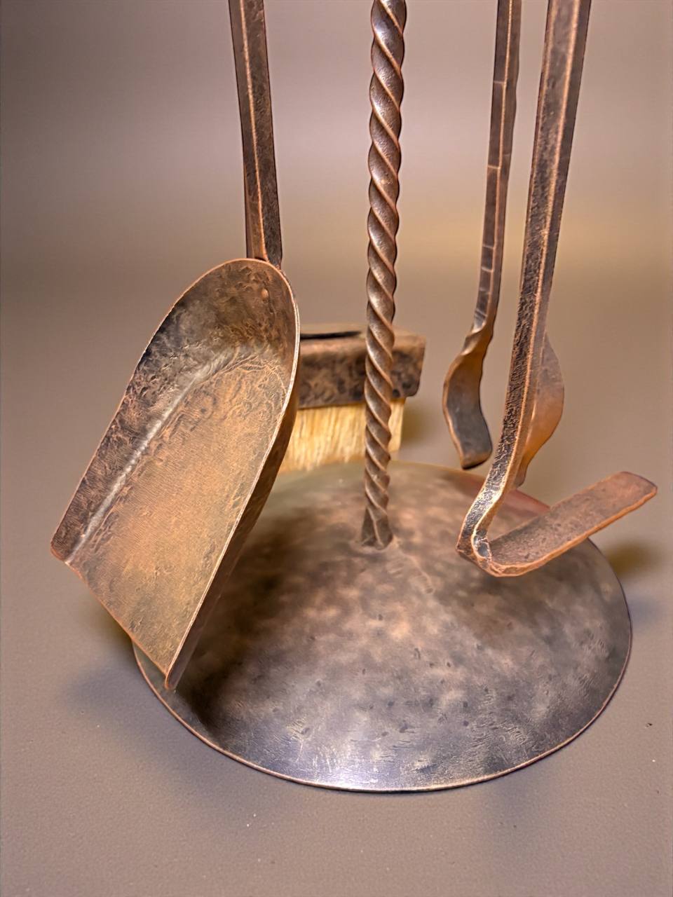 Personalized Forged Fireplace Tool Set,Engraved Iron Fire Stand,Custom Family Name Gift,Hand Forged Fireplace Tools,Bronze or Black Finish