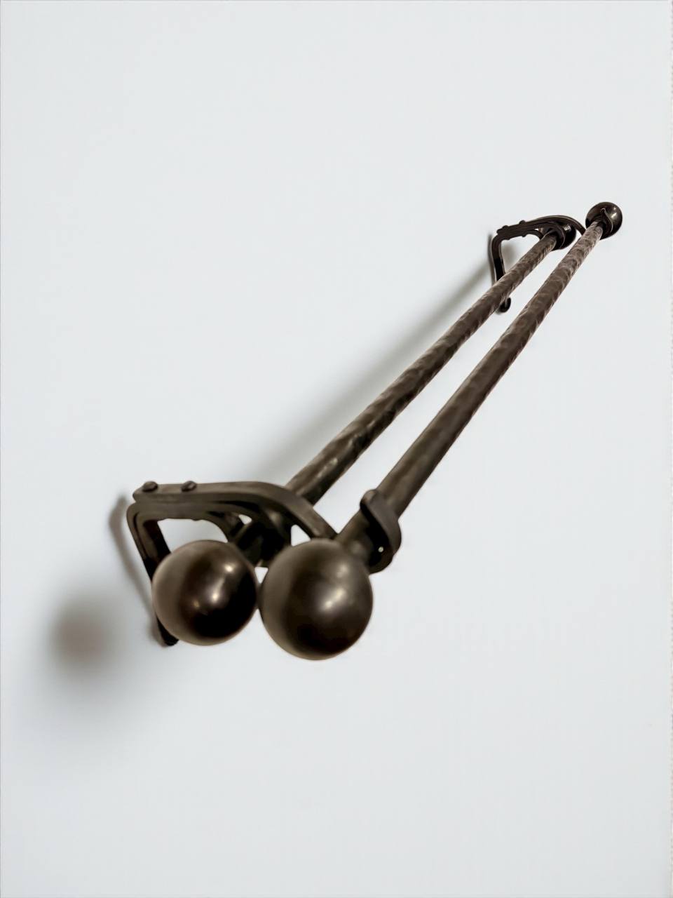 Hand forged curtain rod, home decor and rustic window treatments, farmhouse shower curtain rod, single or double curtain rod,custom length.