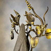 Christmas Gift ,Hand-Forged Butterfly Wall Art,Unique Metal Branch Hook Rack,Nature Inspired Sculpture,Holiday Gift for Mom,Home Decor