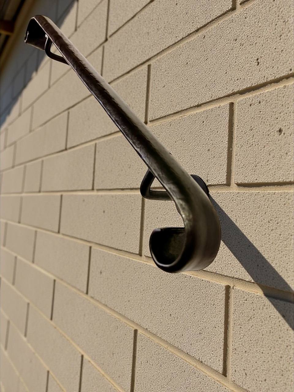 Forged Stair Handrail,Handmade Steel Wall Rail,Heavy-Duty Forged Handrail,Premium Wall-Mounted Railing,Classic Design,Custom Lengths