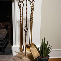 Personalized Forged Fireplace Tool Set,Engraved Iron Fire Stand,Custom Family Name Gift,Hand Forged Fireplace Tools,Bronze or Black Finish