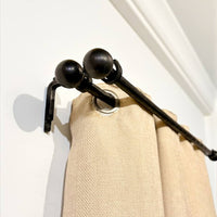 Hand forged curtain rod, home decor and rustic window treatments, farmhouse shower curtain rod, single or double curtain rod,custom length.