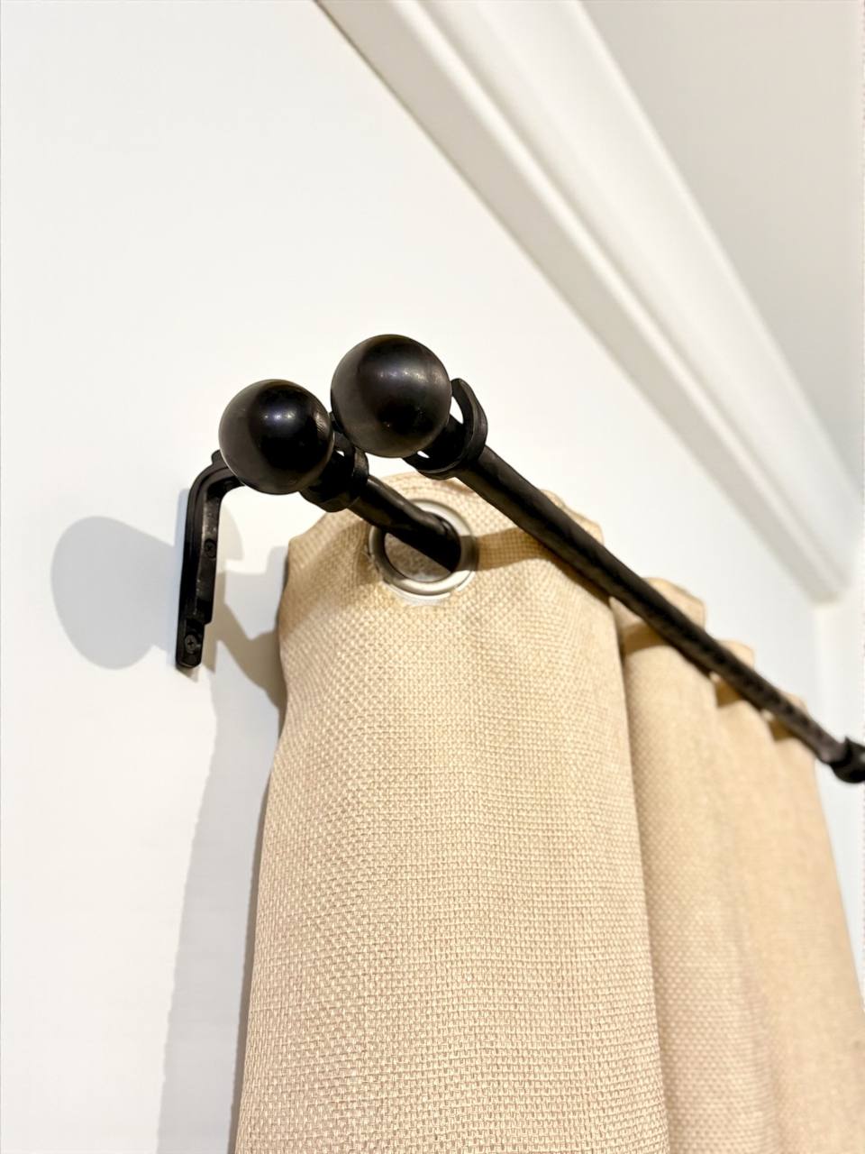 Hand forged curtain rod, home decor and rustic window treatments, farmhouse shower curtain rod, single or double curtain rod,custom length.