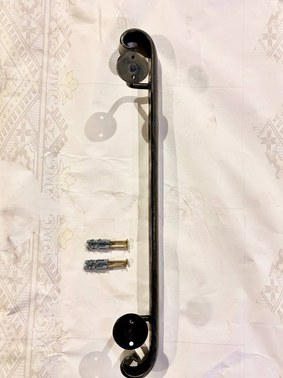 Forged Stair Handrail,Handmade Steel Wall Rail,Heavy-Duty Forged Handrail,Premium Wall-Mounted Railing,Classic Design,Custom Lengths