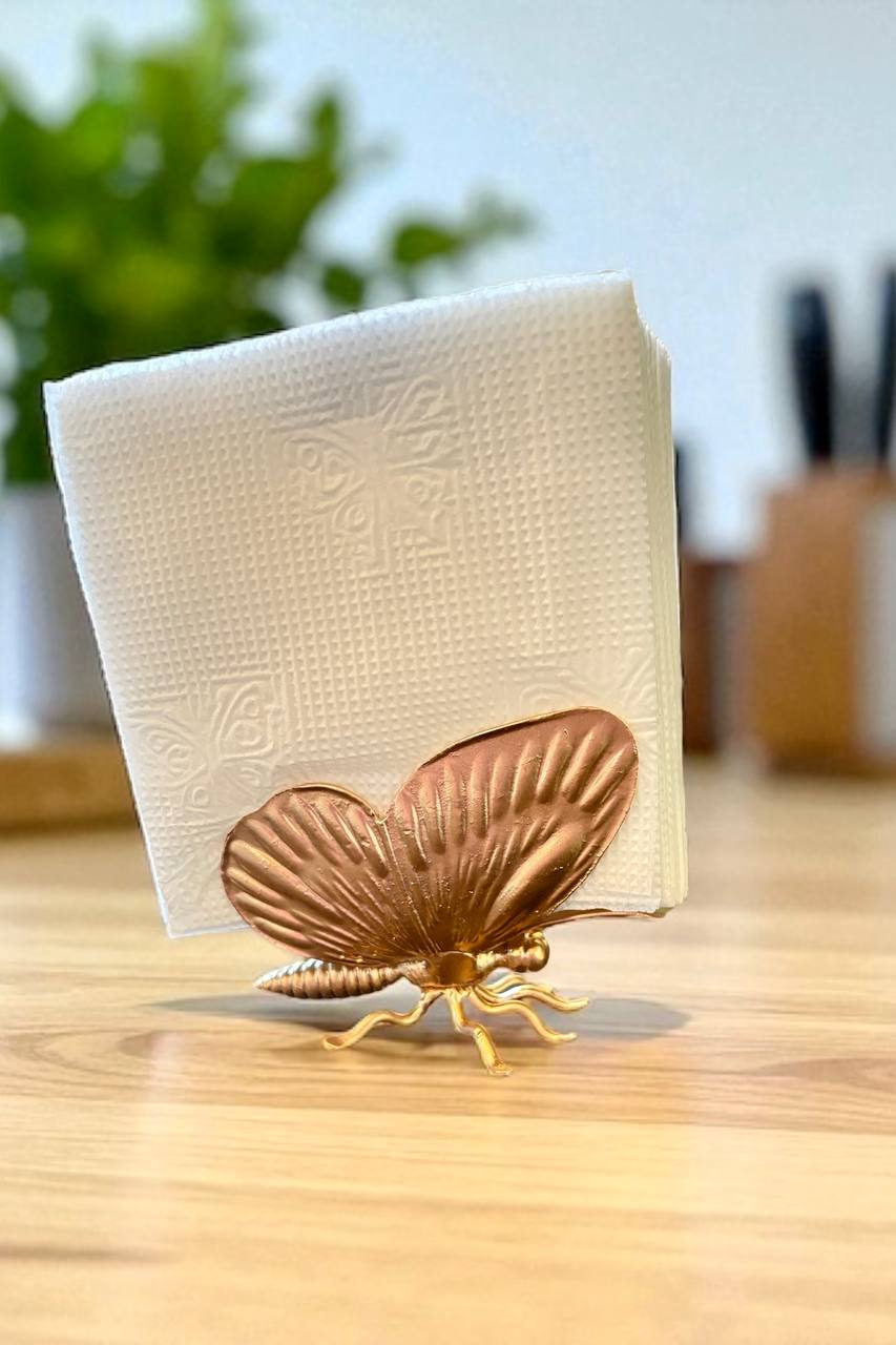 Metal Butterfly Sculpture,Hand Forged Napkin Holder,Premium Table Decor,Artistic Iron Gift for Her,Handmade Tabletop Art