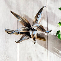 Handmade wall hook:metal holder for keys and bags,functional organizer for home,clothes,hats,unique design in the form of bamboo treehanger
