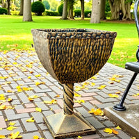 Wrought iron trash can,handmade metal trash can,modern trash can,outdoor, garden or interior decoration,outdoor trash can,gift,medieval styl