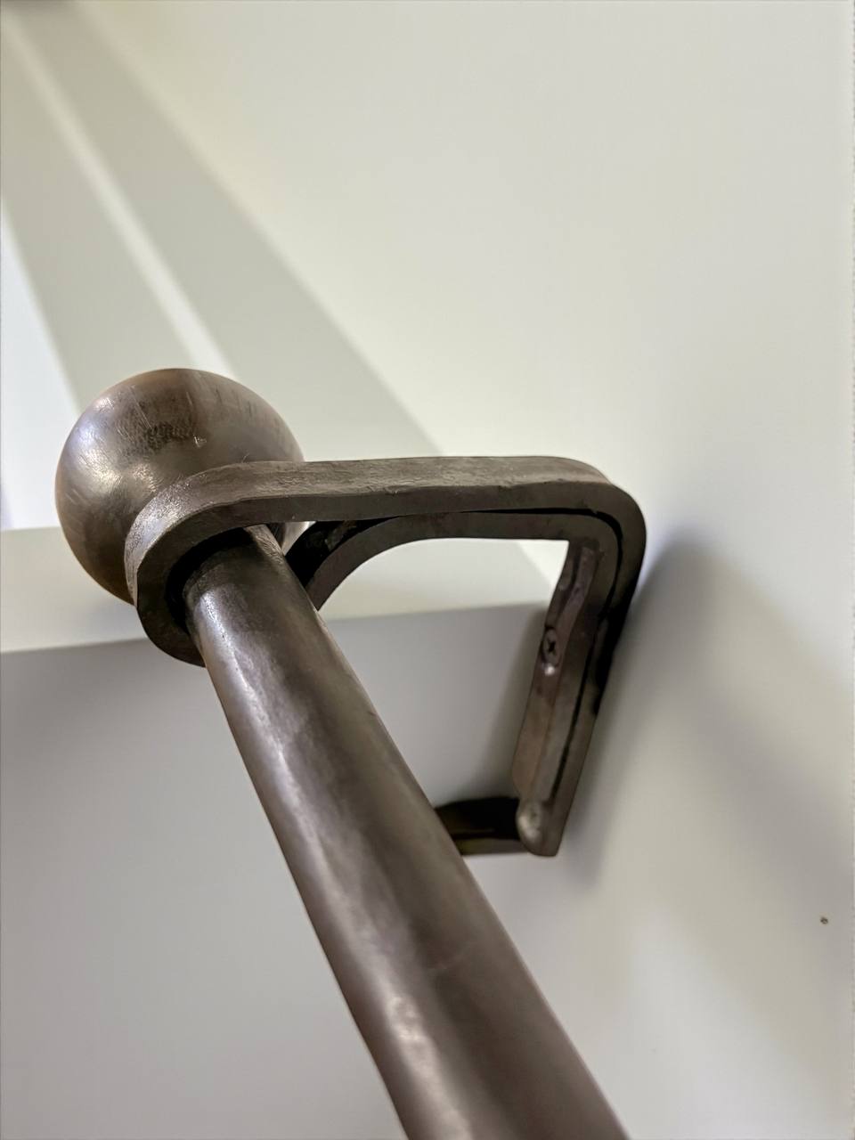 Hand forged curtain rod, home decor and rustic window treatments, farmhouse shower curtain rod, single or double curtain rod,custom length.